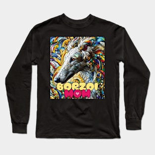 Borzoi mom, stained glass. I love borzois. Long Sleeve T-Shirt